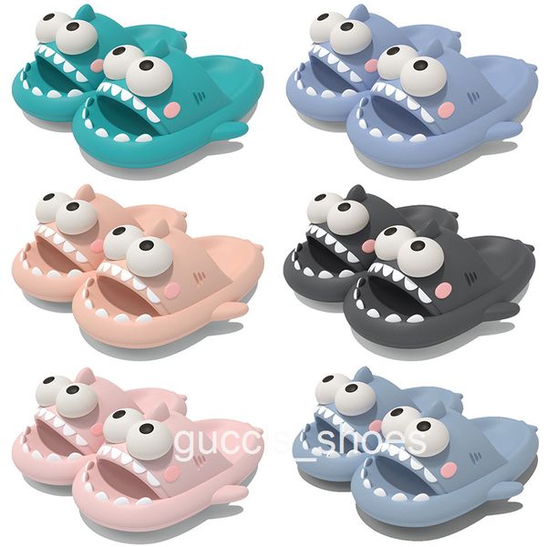 Summer cute shark slipper shoes black grey blue pink cyan mens womens breathable antiskid sandals sneakers size 35-44 GAI