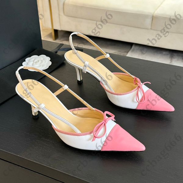 Designer de mula Ladies Slingheelteed Shoes Sapatos de vestido de vestido de vestido clássico de dedo pontudo