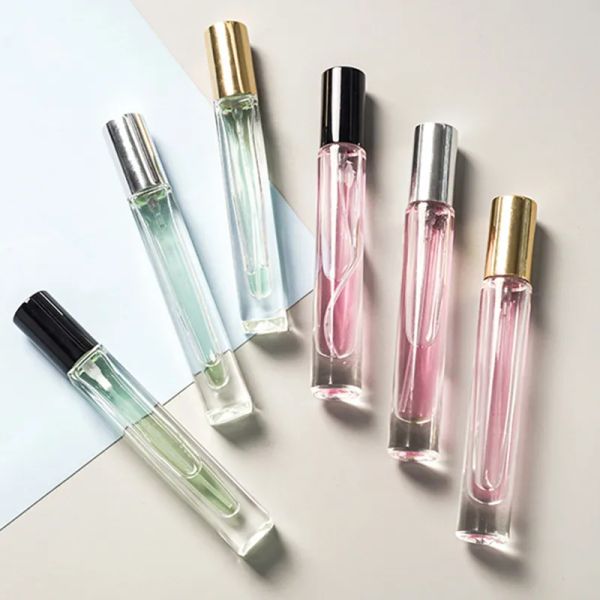 Spray 10ml Perfume Glass Transparent Bottle Refillable Mini Perfumes Atomizer Portable Travel Empty Square Scent-bottle TH1348 s