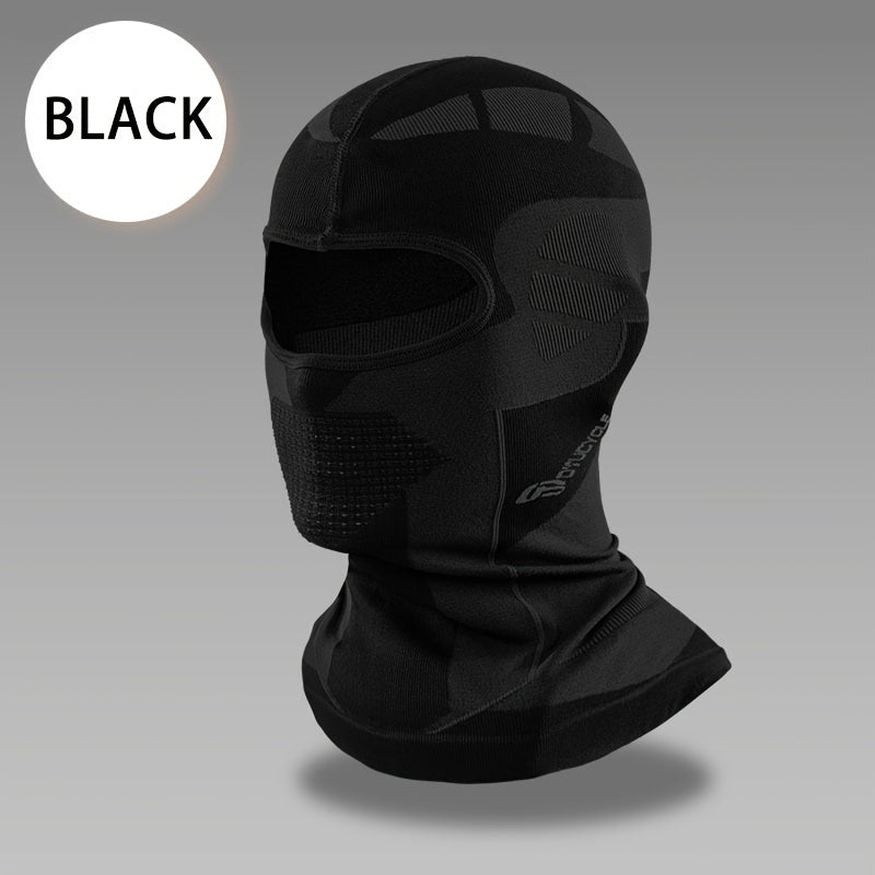 TEMU Cozy Winter Ski & Cycling Face Mask - , Cold-proof Balaclava With Neck And Face Protection For Extreme Weather, Black