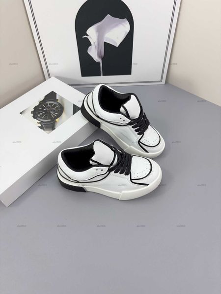 Classics Child Sneakers Black border design kids shoes Size 26-35 designer shoes Box protection High quality Lace-Up baby casual shoes
