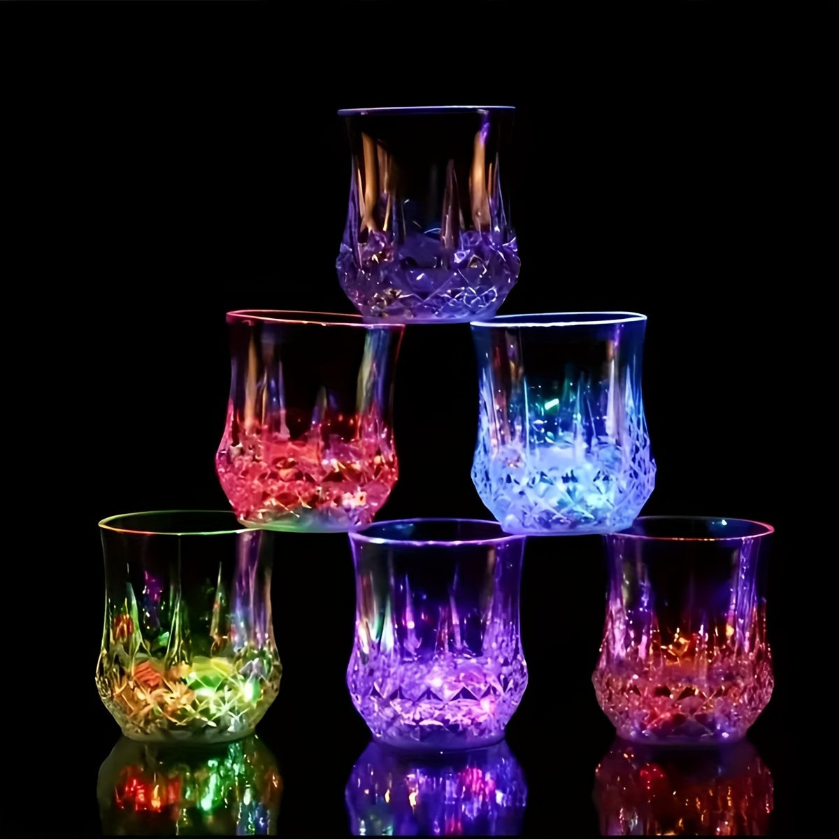 TEMU 6 Light Up Cups, Glow In The Dark Party Supplies, Colored Led Light Up Beer Mugs, Suitable For Parties, Birthdays, Christmas, Disco, Valentine's