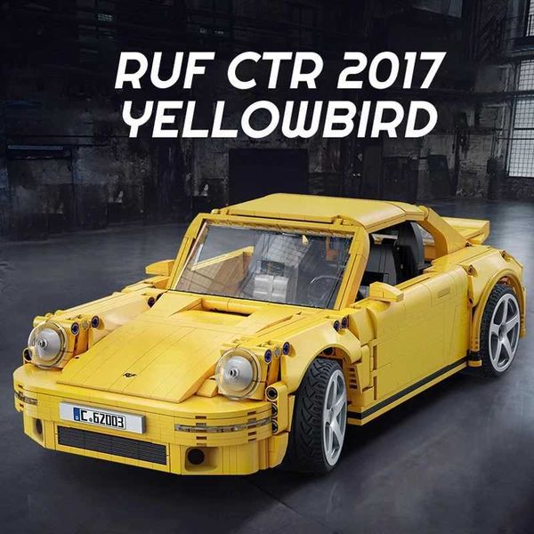Blocks Blocks Technical MOC RUF CTR 2017 YellowBird 1 12 Racing Speed Speed SPORTS SPORTS Modelo 1515pcs Blocos de construção Brick Puzz