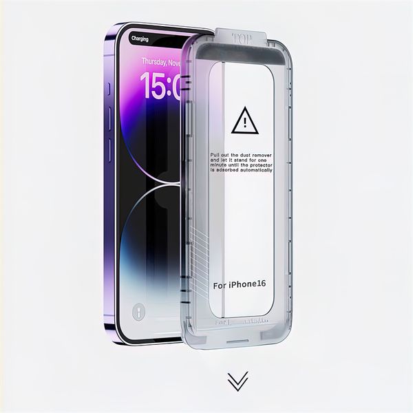 HD Fast Installation Dust-proof Tempered Glass Film with Auto Alignment Kit For iPhone 16 15 14 13 12 Pro Max Privacy Screen Protector