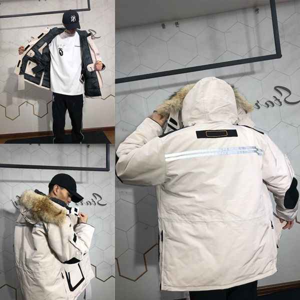 Down Jackets Mens winter Jacket down Parkas Classic Casual Coats Outdoor warm Doudoune Homme Outerwear real wolf fur Hooded Cold protec Qrnm