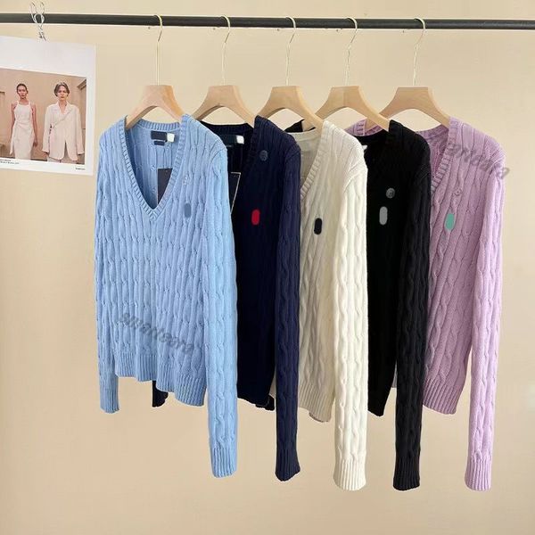 Designer womens Polo sweaters V-neck pullover sweater hip hop fashion slim knitting clothing knitted Top