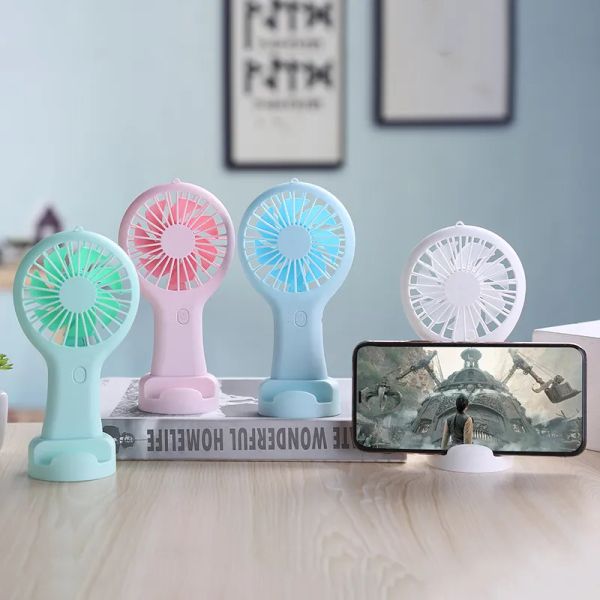 By Sea Shipping Portable Rechargeable Fan USB Gadgets Charging Cool Removable Handheld Mini Outdoor Fans Pocket Folding 4 colors ZZ