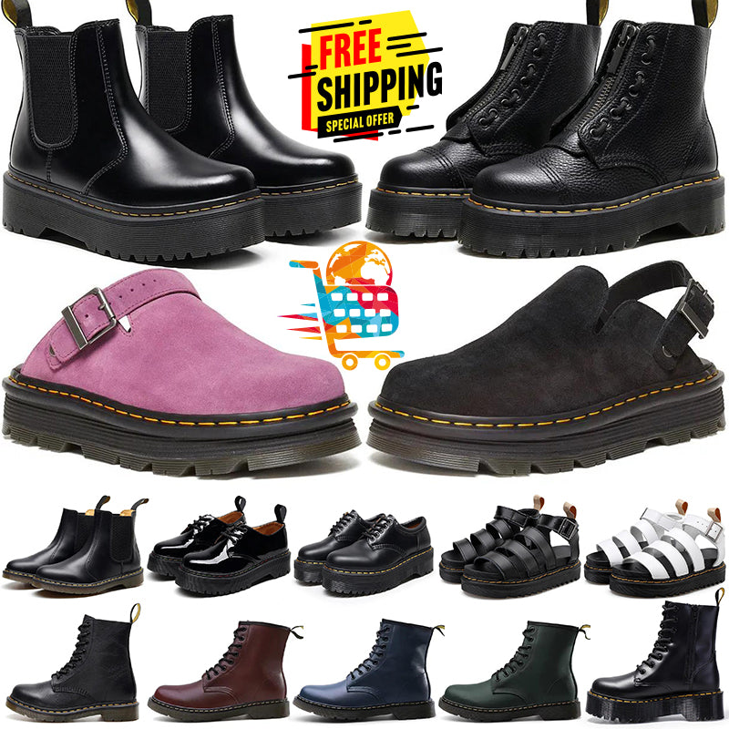 Free Shipping Designer boots doc martins sandals shoes for mens womens booties sneakers Bottom Chunky Heel Ankle Boots Slip-On Mules Streetwear Foot