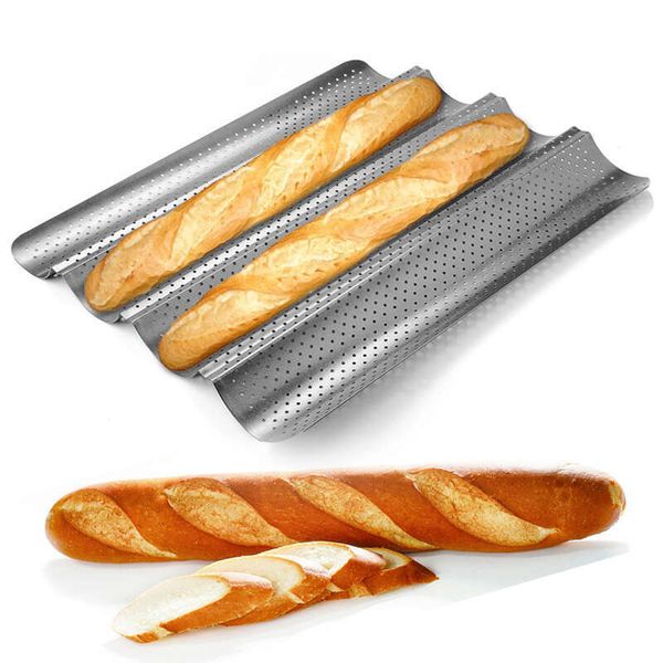 Bread Stainless Steel Wave Pans Tray Practical Cake Tool Baguette Waves Mold Baking Accessories Bakeware