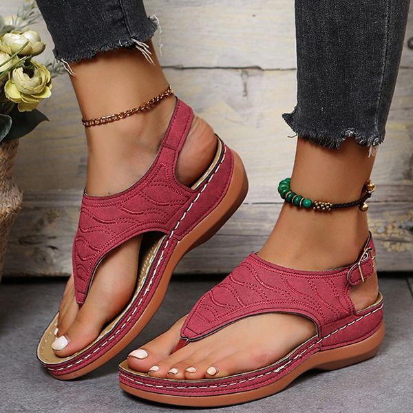 Plus Lucyever Size Clip Toe Wedges Sandals Women 2024 Non Slip Thick Sole Beach Sandles Woman Summer Back Strap Platform Sandal 6275
