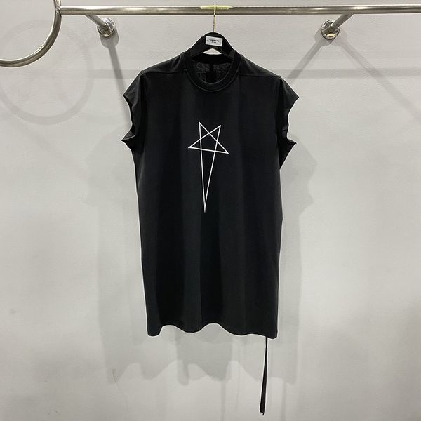 Men&#039;s Tank Tops High Street Tshirt Oversized Tees Pentagram Print Vest Cotton Oneck Top&#039;s Clothing 230720