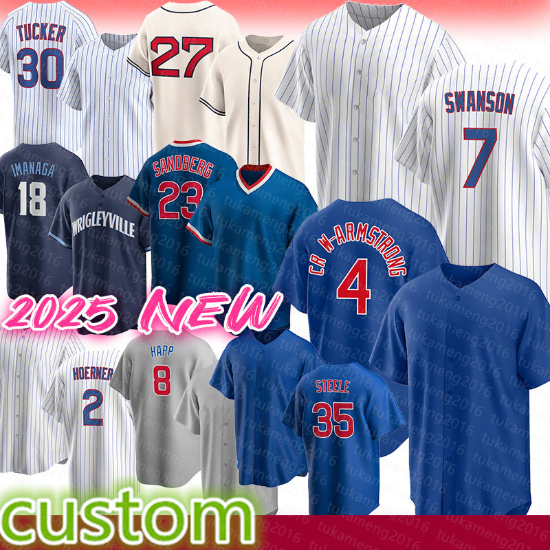 Dansby Swanson Pete Crow-Armstrong Baseball Jerseys Kyle Tucker Seiya Suzuki Shota Imanaga Ryne Sandberg Nico Hoerner Ian Happ Justin Steele Miguel