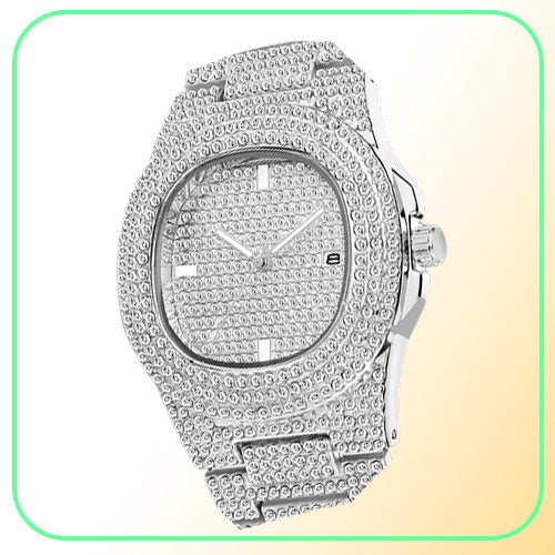 Fashion Iced Out Watch Men Diamond Steel Hip Hop Mens Watches Top Brand Luxury Gold Clock reloj hombre relogio masculino 2104079488058