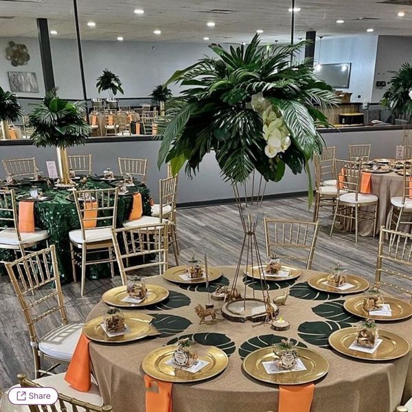 Dual Cone Reversible Gold Metal Geometric Flower Stand, Wedding Vase Pedestal, Column Centerpiece 898