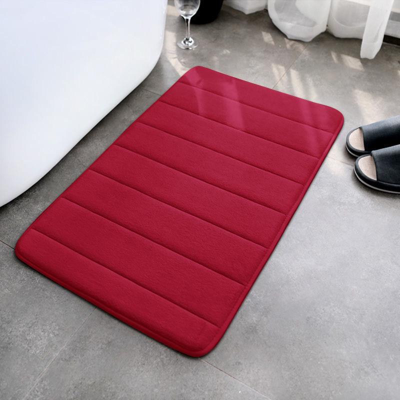 Coral Fleece Floor Mats Bathroom Toilet Door Absorbent Floor Mats Bathroom Kitchen Anti-slip Mats Thickened Memory Foam
