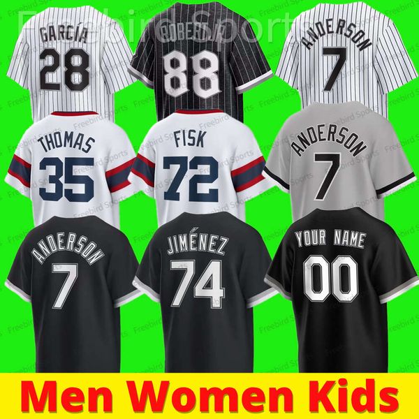 Custom 88 Luis Robert Tim Anderson Baseball Jersey 8 Bo Jackson Adam Haseley Andrew Benintendi Frank Thomas Yoan Moncada Rodriguez Peralta M