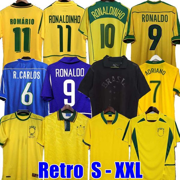 1998 Brasil soccer jerseys 2002 retro shirts Carlos Romario Ronaldo Ronaldinho 2004 camisa de futebol 1994 BraziLS 2006 RIVALDO ADRIANO 1988