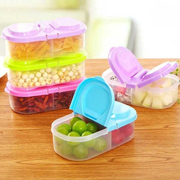 Healthy Plastic Food Container Portable Lunch Box Capacity Camping Picnic Food Fruit Container Storage Box for kids Dinnerware Y240919