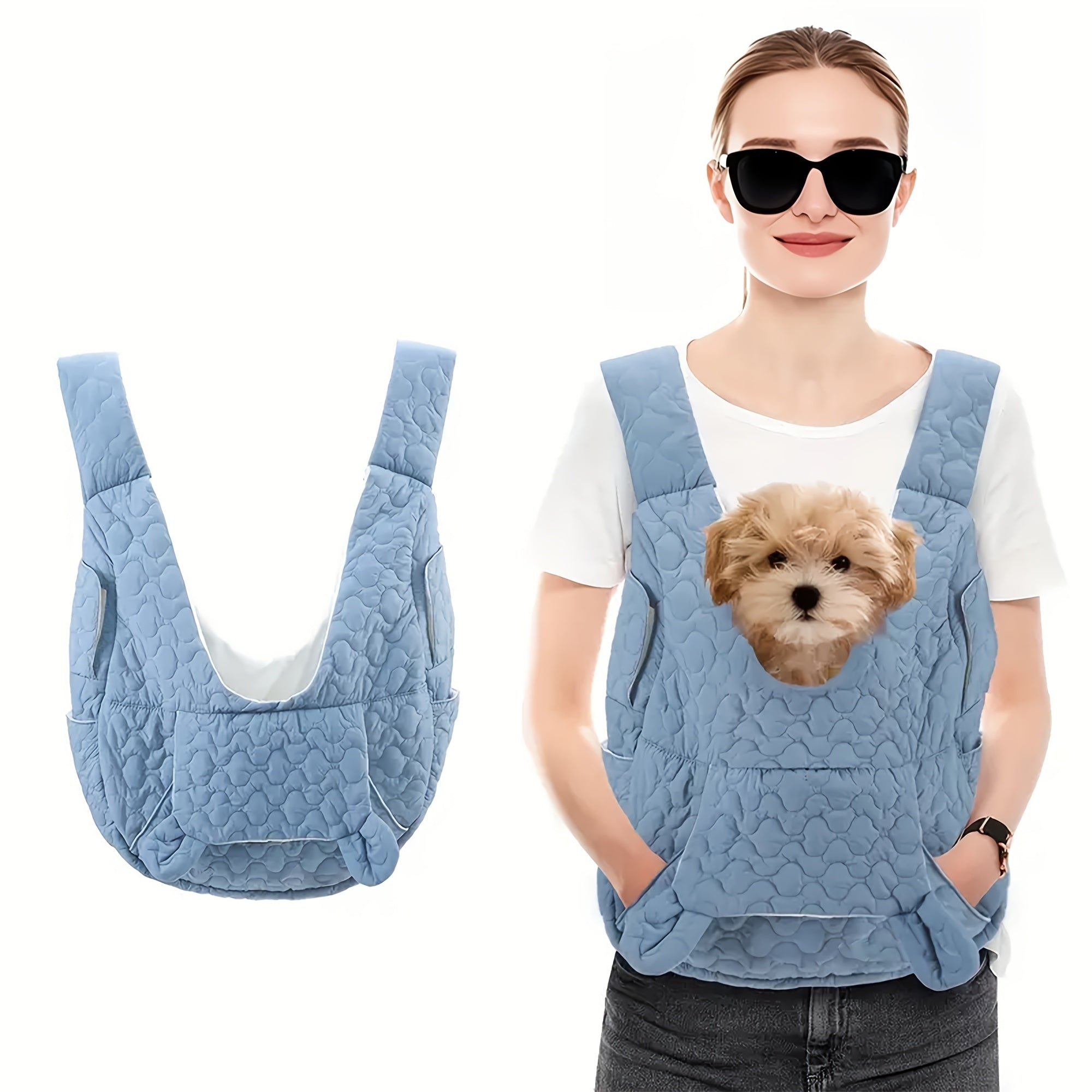 TEMU Portable Pet Backpack, Comfortable And Breathable Fabric For Outdoor Travel With Cats-dogs, Suitable For Small To Medium-sized Pets, With