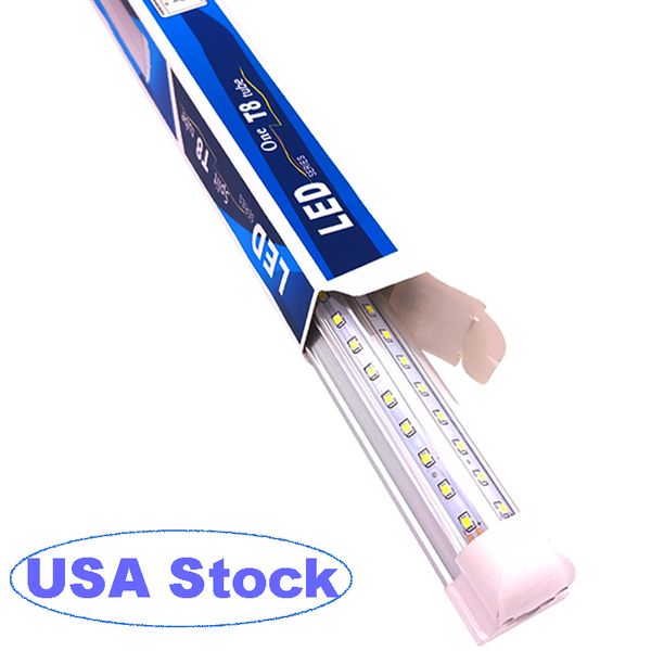 T8 Integrated Double Row Led Tube 4Ft 5Ft 8Ft 72W 100W 50W 48W SMD2835 Light Lamp Bulbs 8 Foot Led Lighting Fluorescent Ultra Bright Dayligh