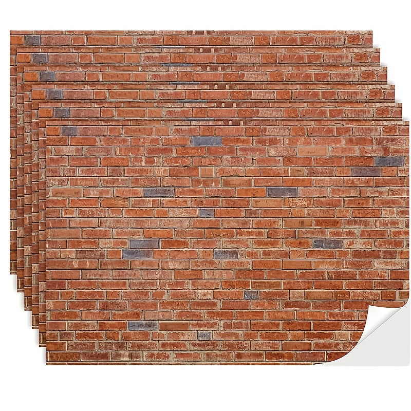 TEMU 12pcs Miniature Dollhouse Wallpaper And Flooring Peel And Stick Mini Diy Self Adhesive Dollhouse Accessories 8.27 X 11.69 Inch (red )