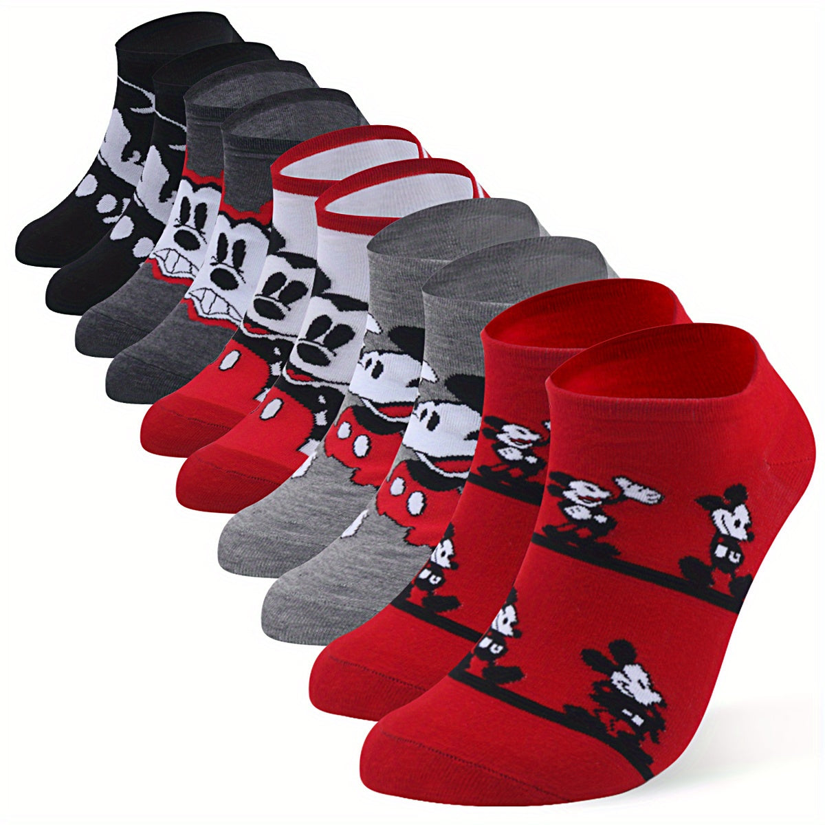 TEMU 5 Pairs Summer Breathable Socks - Stretchy, With Vibrant Prints, Design For Casual Attire, Cute Socks, Comfortable Daily Wear, Sock Patterns,