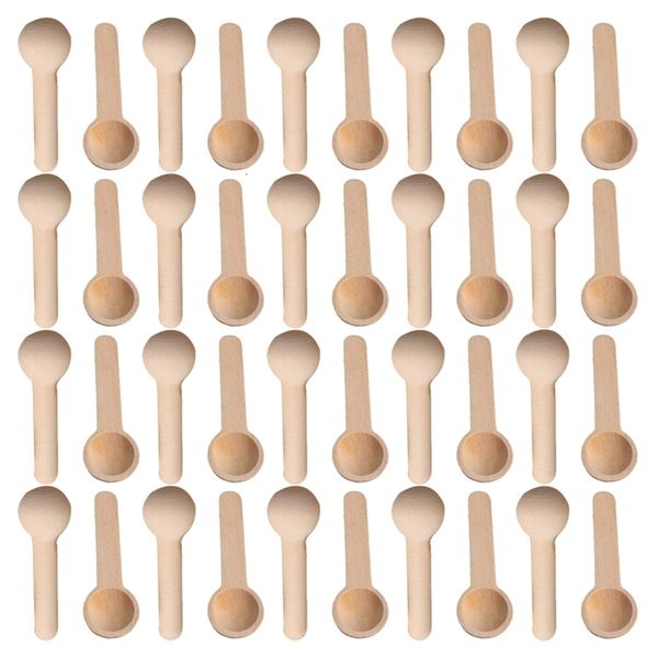 50-100-200Pcs Mini Nature Wooden Home Kitchen Cooking Spoons Tool Scooper Salt Seasoning Honey Coffee 250118