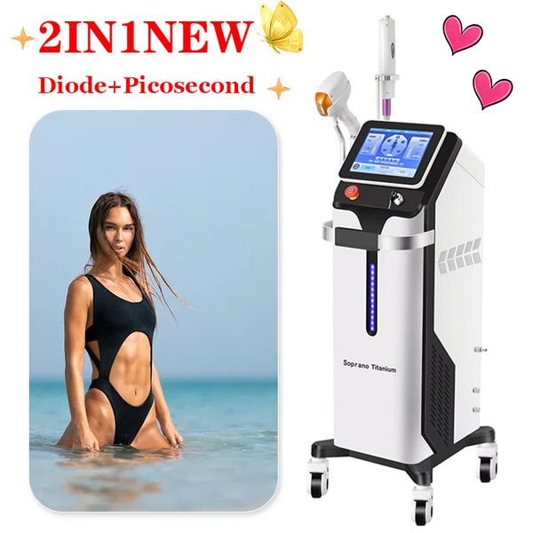 High Quality 2 in 1 Hair and Tattoo Remove Diode Laser Laser Hair Removal Machine Beauty Machine