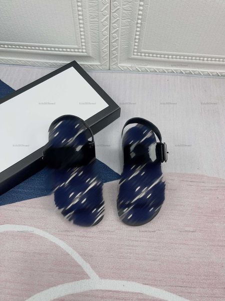 New kids shoes Summer products designer Kids Sandals Grid shaped letter printing Slippers Box Packaging Children&#039;s Size 26-35