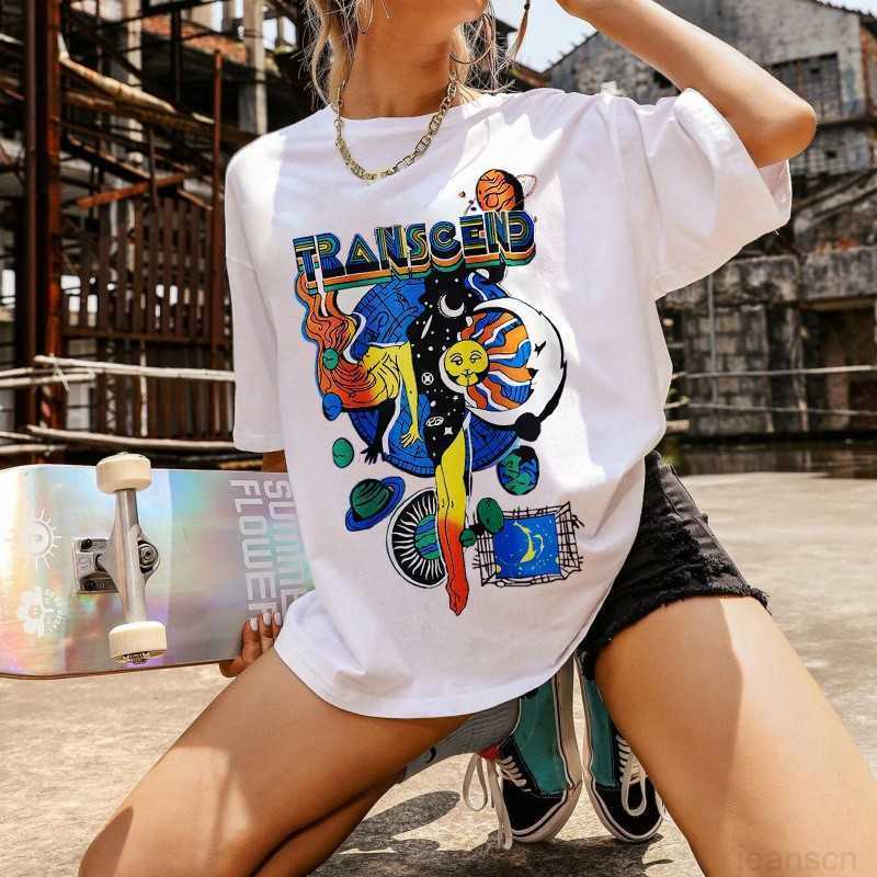 2023 women cotton summer new gothic printed auto loose t-shirt short sleeve style batch fashion shirts Plus size T shirt blouse