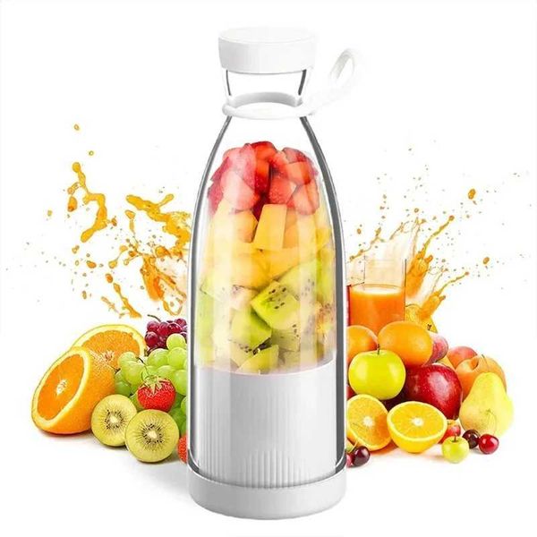 Portable electric juice cup handheld 6-piece USB charging multifunctional fruit blender 380ml mini juicer B240809