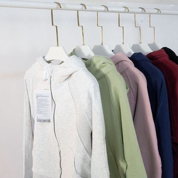 scuba Hoodie Women Long Sleeve Zip Fiess Coat Activewear Sport Running Gym Yoga Solid Jackets lolg lozd