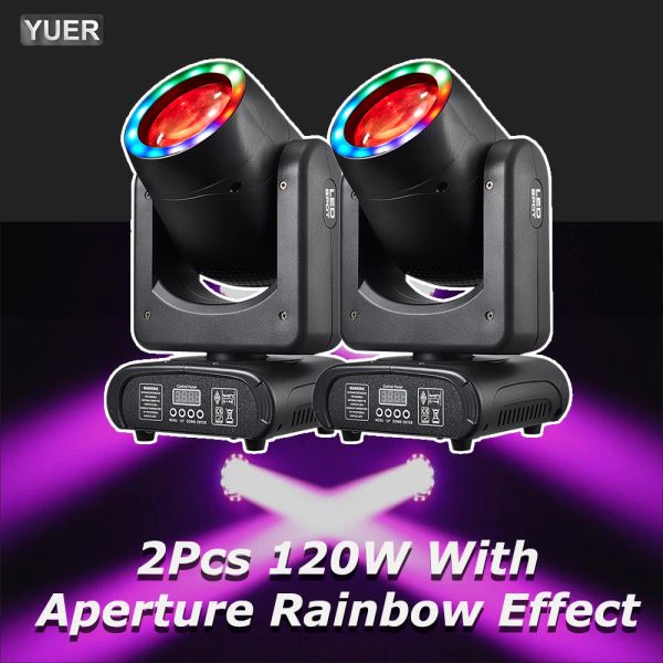 2Pcs-lot MINI LED Moving Head Light 120W Beam+Spot+Rainbow Effect+Aperture+18 Prisms Dj Dmx Stage Light Effect Light Disco Bar