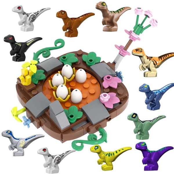 Jurassic Dinosaur Nest Baby Building Blocks Toys Collection Souvenir Gift Birthday Jurassic Rex Raptor W250115