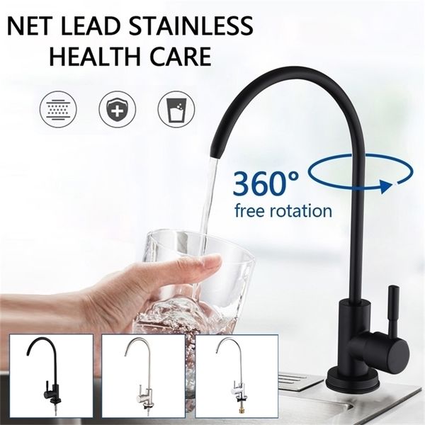 Kitchen Faucets Matte Black 1-4&quot; Direct Drinking Tap RO Purify System Reverse Osmosis Sink Faucet Single Handle 221109