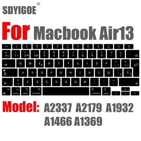 Keyboard Covers ES FR RU laptop keyboard cover for Macbook Air 13 M1 A2337 silicone protective film keyboard case Air13 A2179 A1932 A1466 co