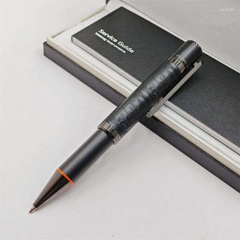 wholesale Black Relief Design Ballpoint Pens MB Andy Warhol Writing Stationery Supplies Blue Refill Smooth