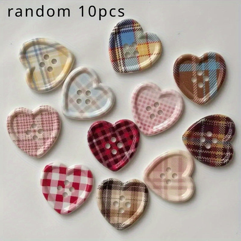 TEMU 10-20-30pcs Cute Heart Shaped Button Coat Cardigan Diy Sewing Decoration Women's Clothing Sewing Accessories