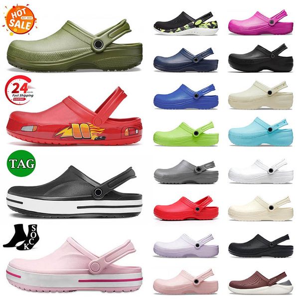 designer men women clogs kids sandals buckle waterproof summer top fashion slides sandale triple black white classic outdoor clog slippers p