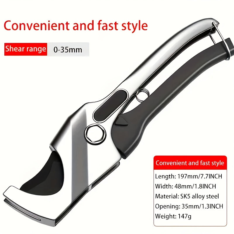 TEMU Heavy-duty Steel Pipe Cutter With Blade & Ergonomic Handle - Cuts Pvc, Abs, Pe, Vinyl, & Pipes Quickly & , Durable Construction In Plumbing,