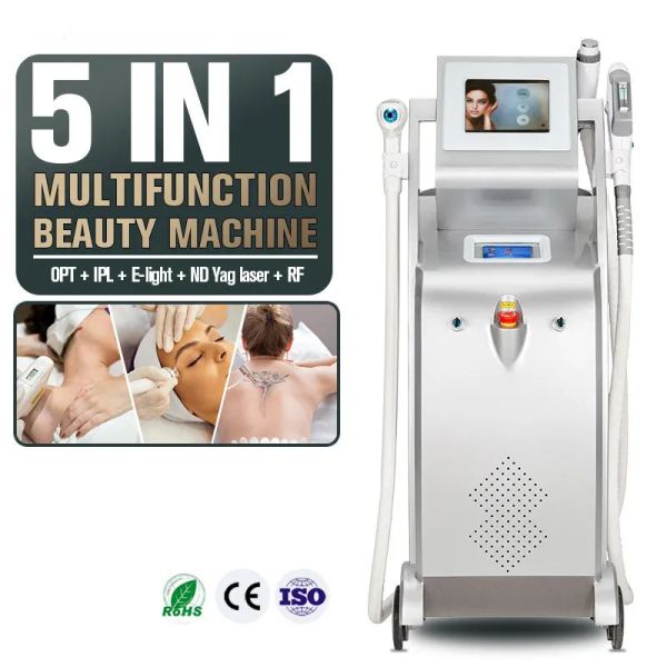 5 in 1 beauty instrument hair removal opt ipl laser q switched large spot area nd yag laser tattoo remove rf skin lifting pore shrinking mac