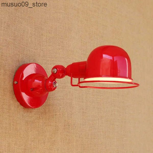 Other Home Decor Red Loft Style Retro LED Wall Light Fixtures Adjustable Swing Arm Lamp Industrial Vintage Wall Sconce Arandela Home Lightin