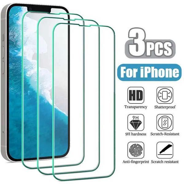 3Pcs Tempered Glass for IPhone 14 13 12 11 Pro Max Screen Protector for iPhone 7 8 15 Plus 12Mini 13Mini SE X XS XR 14Pro Glass M250120