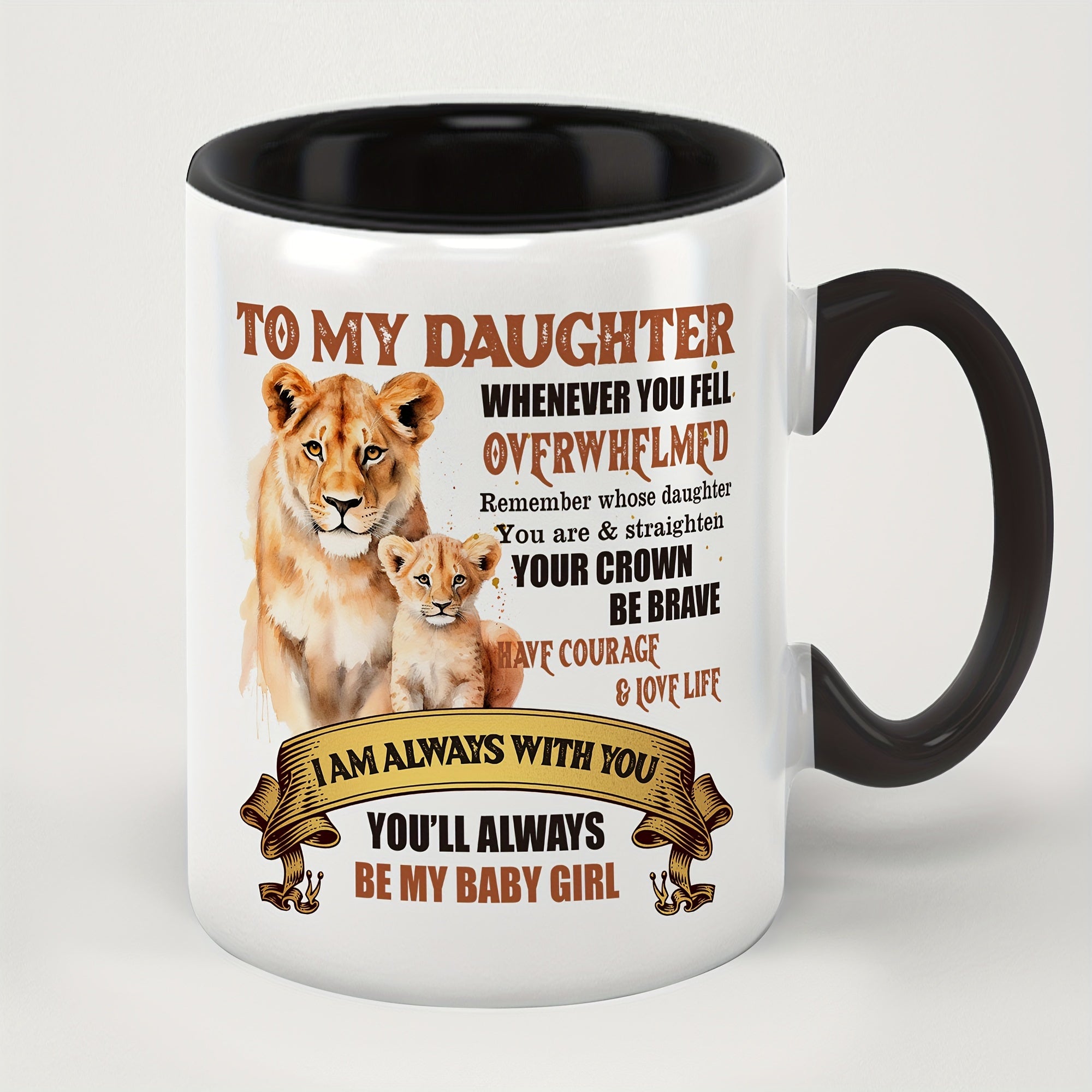 TEMU 1pcs, Funny Ceramic Coffee Mug - 11oz- 330ml Tea Mug- Water Cup For Daughter, Hand Wash Only, Office- - Party Gift- Wedding Gift- Holiday Gift