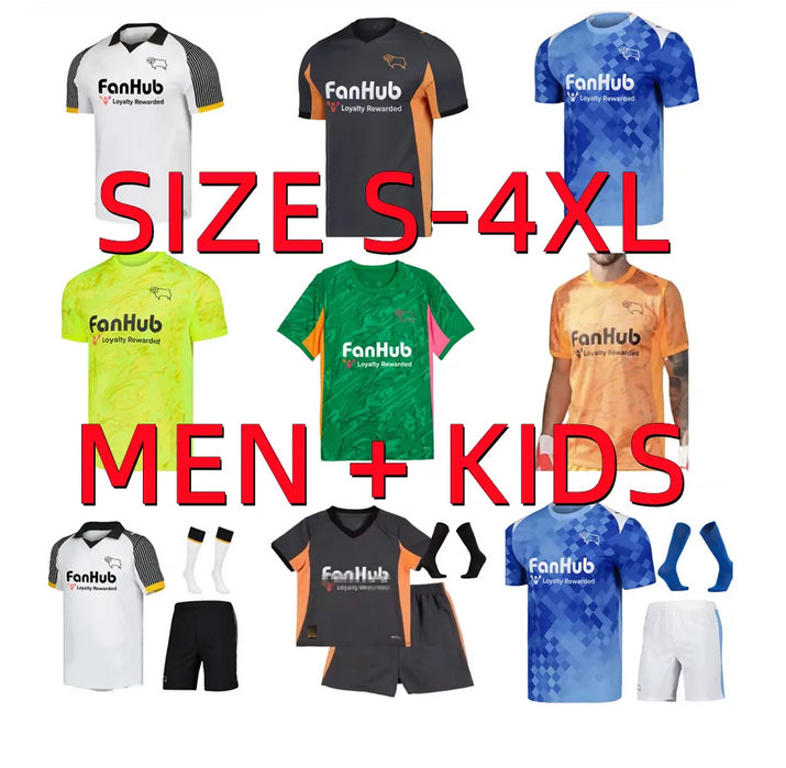 25 26 Derby County soccer jerseys SIBLEY CASHIN NYAMBE NELSON ELDER FORNAH BARKHUIZEN home away JACKSON ADAMS 2025 2026 men kids kit football shirts