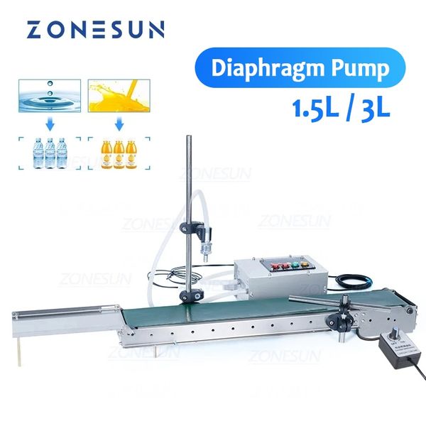 ZONESUN Automatic Filling Machine Liquid Perfume Bottle Water Oil Juice Single Head Filler With Conveyor Belt ZS-DPYT1500