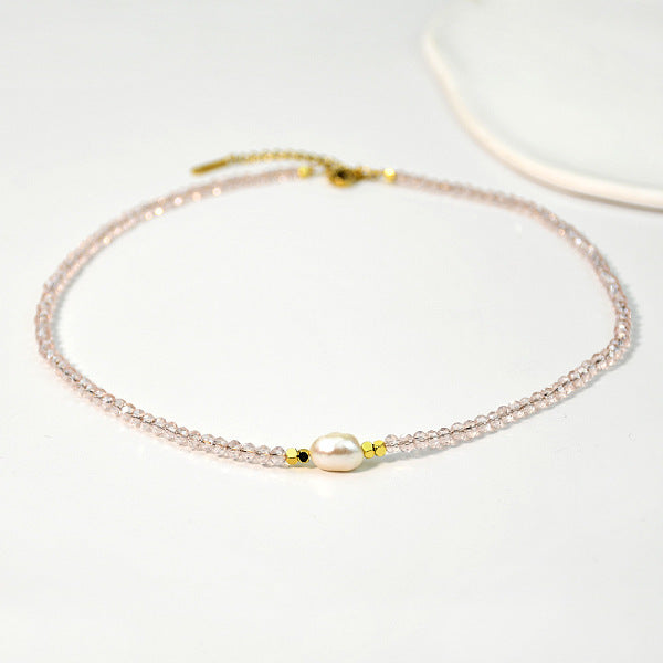 Collares de perlas naturales de agua dulce y cuentas de vidrio para mujer