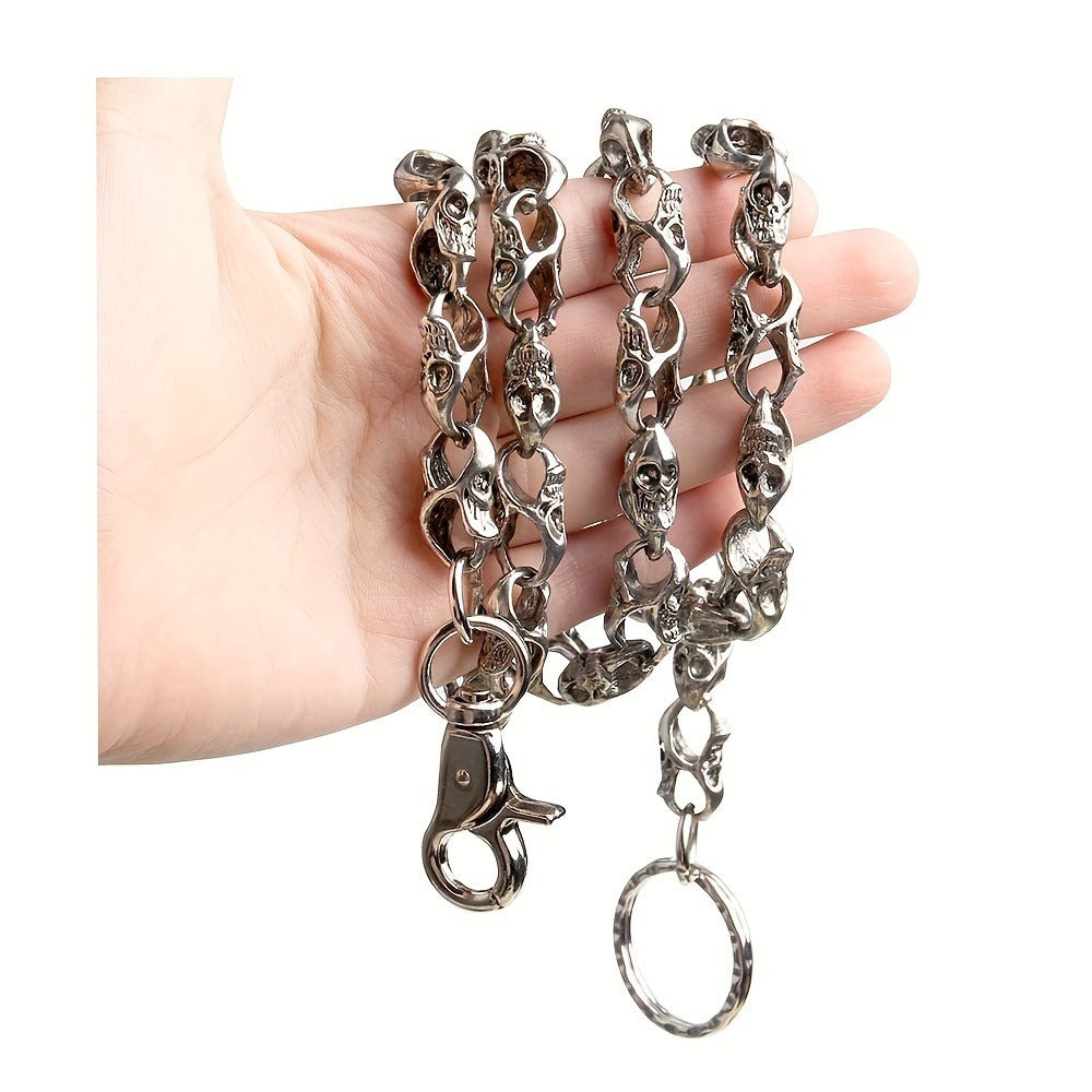 TEMU 1pc 40cm-15.74in Wallet Chain Heavy Biker Trucker Skull Anti-theft Wallet Chain Jeans Pant Chain For Men