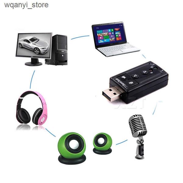 Sound Cards External USB Sound Card Mini USB 2.0 3D Virtual 480Mb 7.1 Channel PC Desktop Notebook Audio Sound Card Adapter L240910