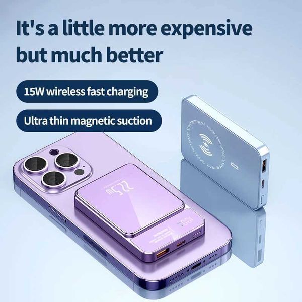 10000mAh lightweight portable magnetic wireless charging power pack PD20W fast charging suitable for iPhone 16-15-14-13-12 Y241104